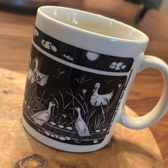 Vintage Taylor & Ng Mug, Ducks and Eggs Design, Black and White, 1978 - Picture 1 of 8
